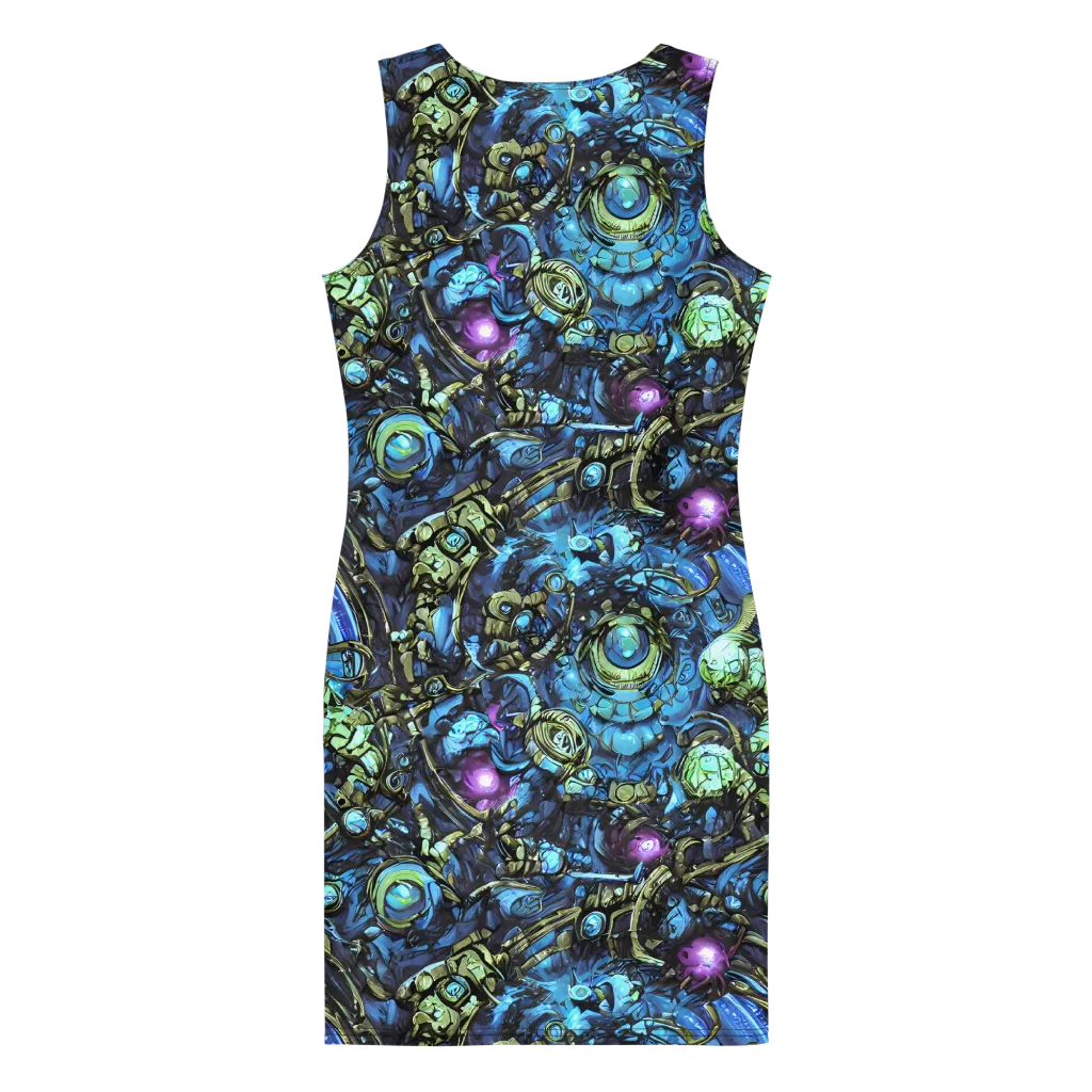 Bioluminescent Circuit on Bodycon Dress — Back