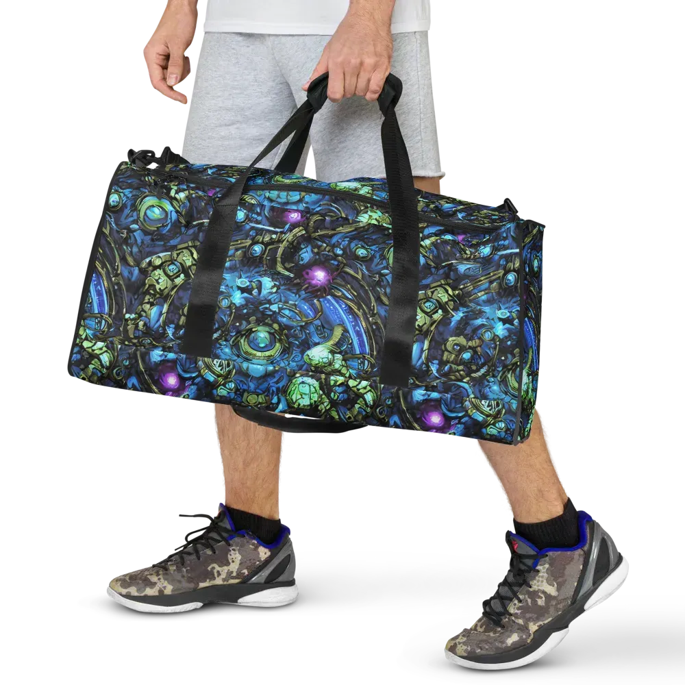 Bioluminescent Circuit on Duffle Bag — Front
