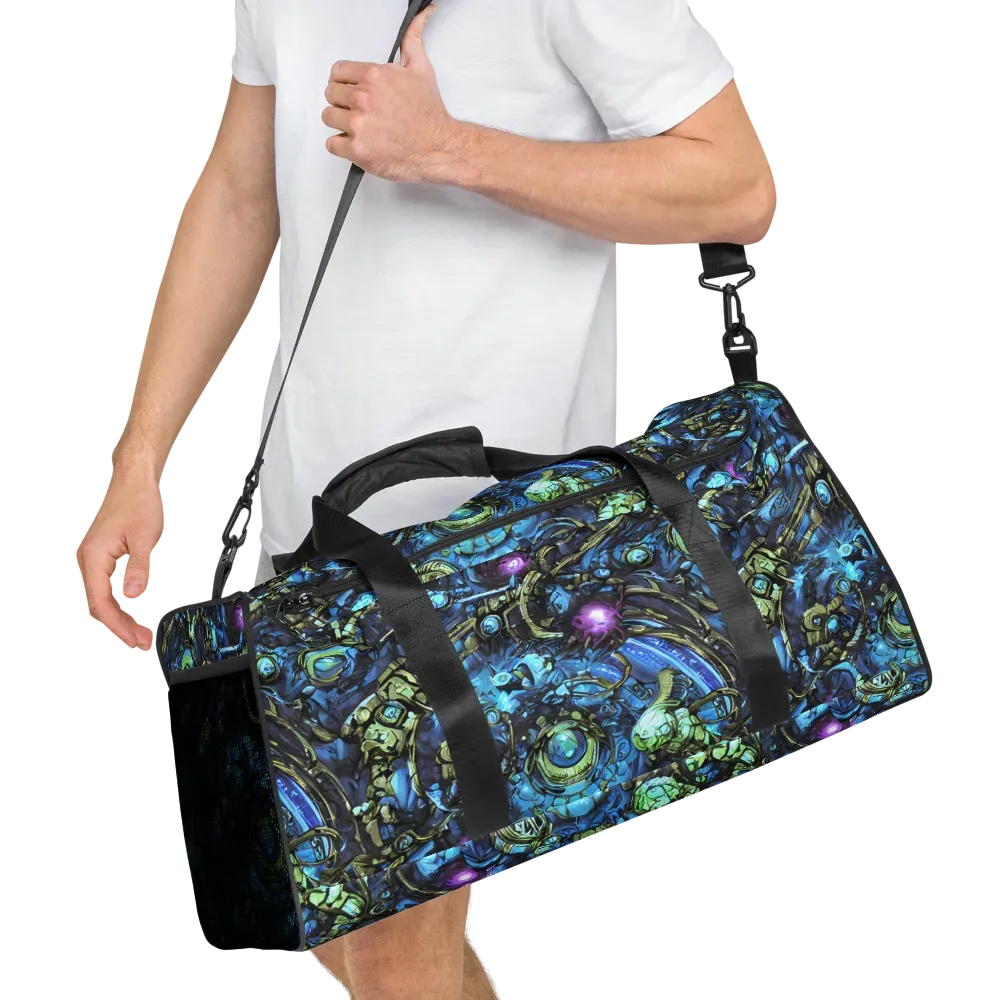 Bioluminescent Circuit on Duffle Bag — Right Front
