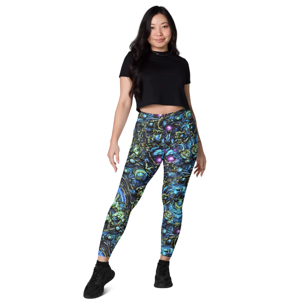 Bioluminescent Circuit on Leggings with Pockets — Front