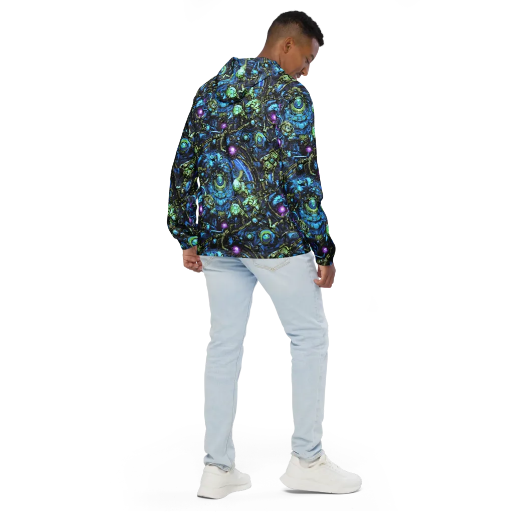 Bioluminescent Circuit on Men's Windbreaker — Back