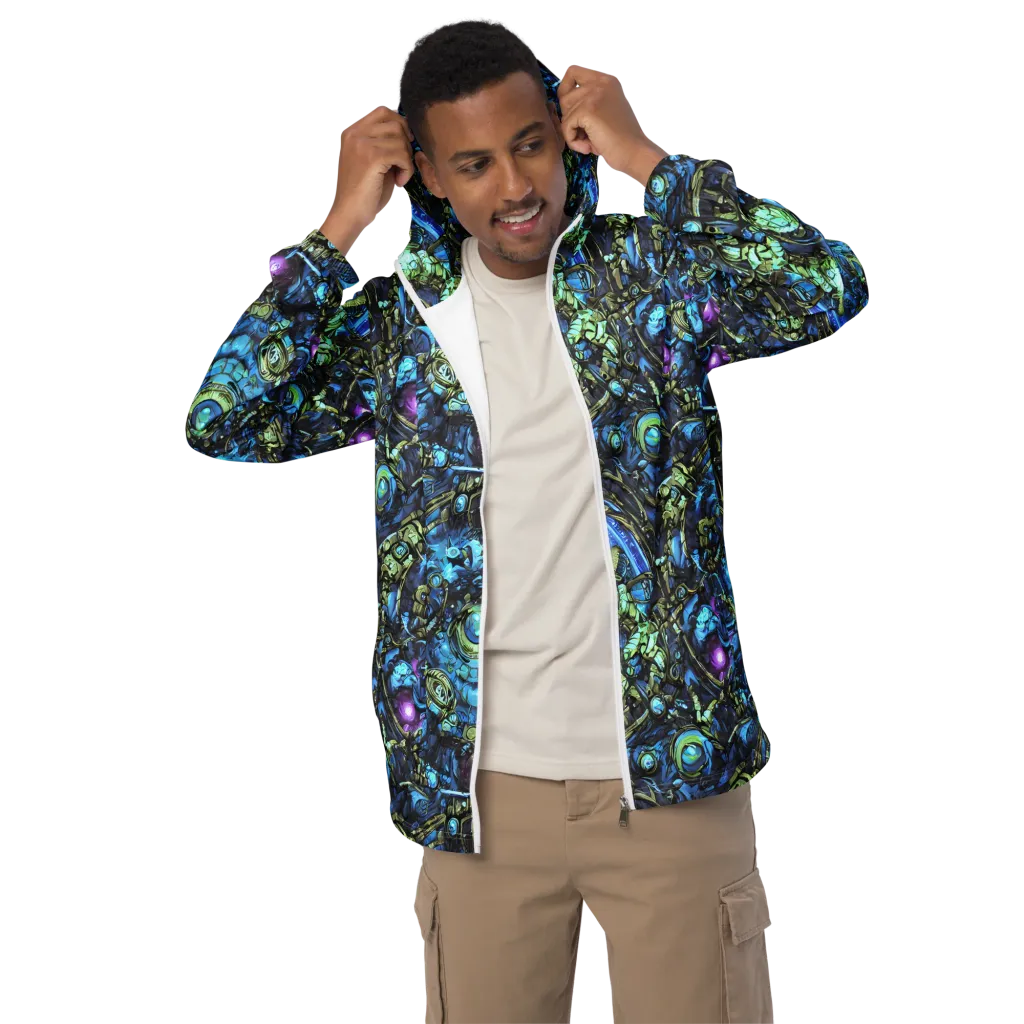 Bioluminescent Circuit on Men's Windbreaker — Front