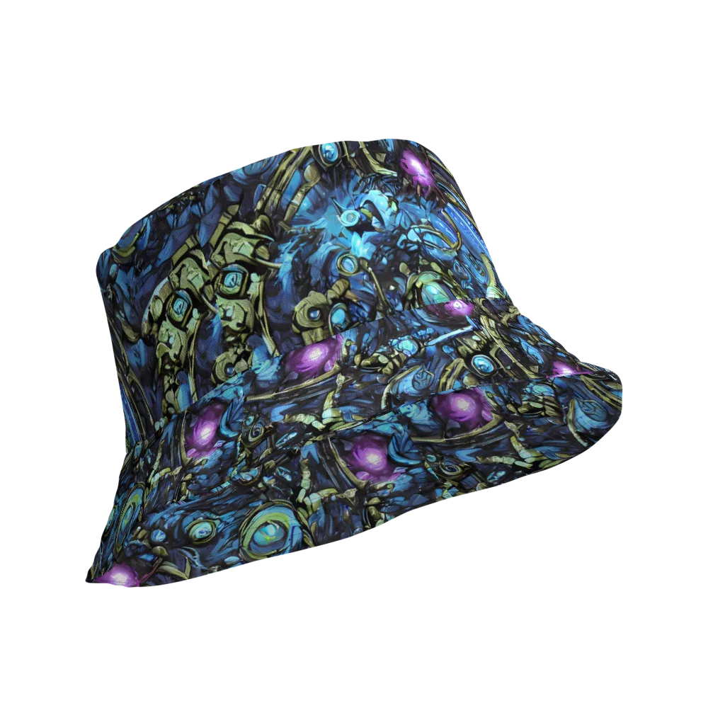 Bioluminescent Circuit on Reversible Bucket Hat — Product details Outside