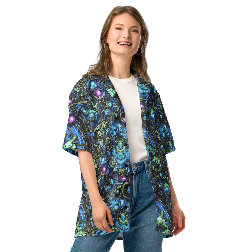 Bioluminescent Circuit on Button Shirt — Front