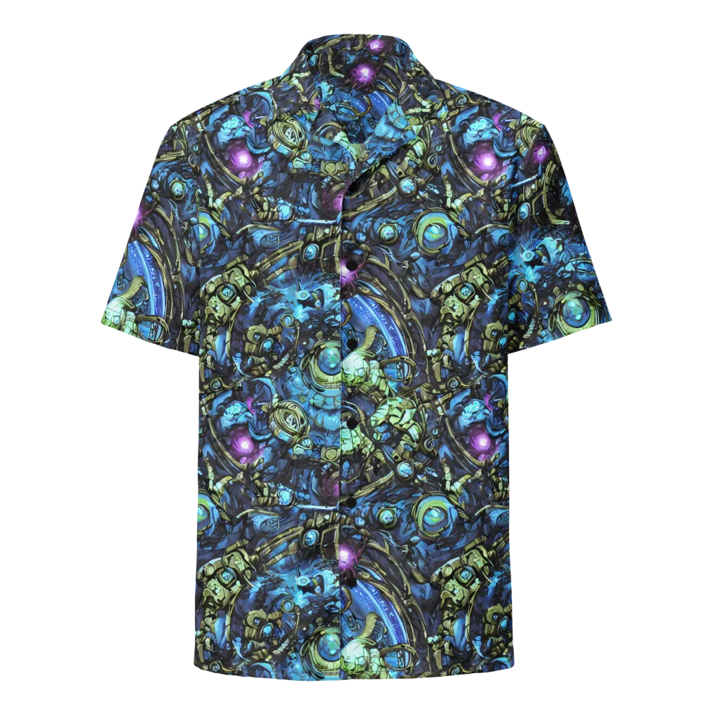 Bioluminescent Circuit on Button Shirt — Front