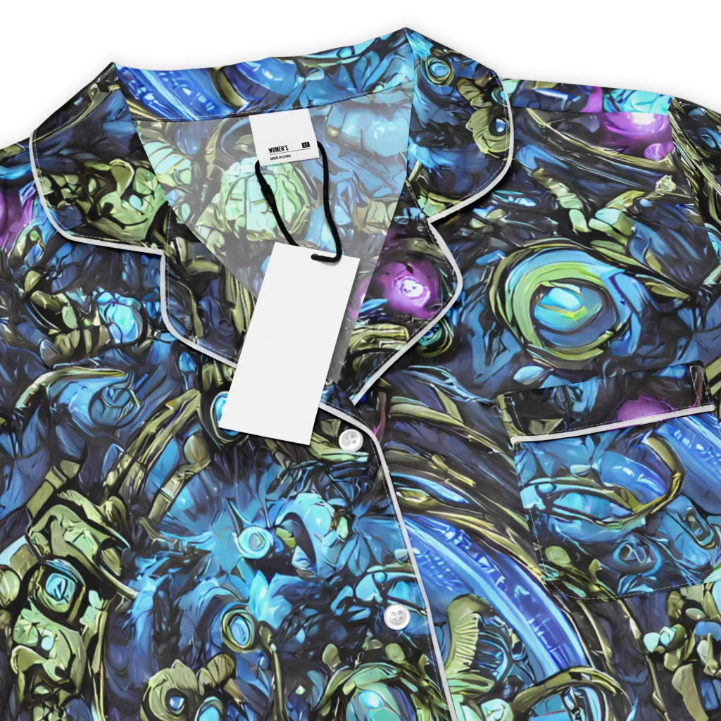 Bioluminescent Circuit on Women's Short Sleeve Pajama Top — Product details