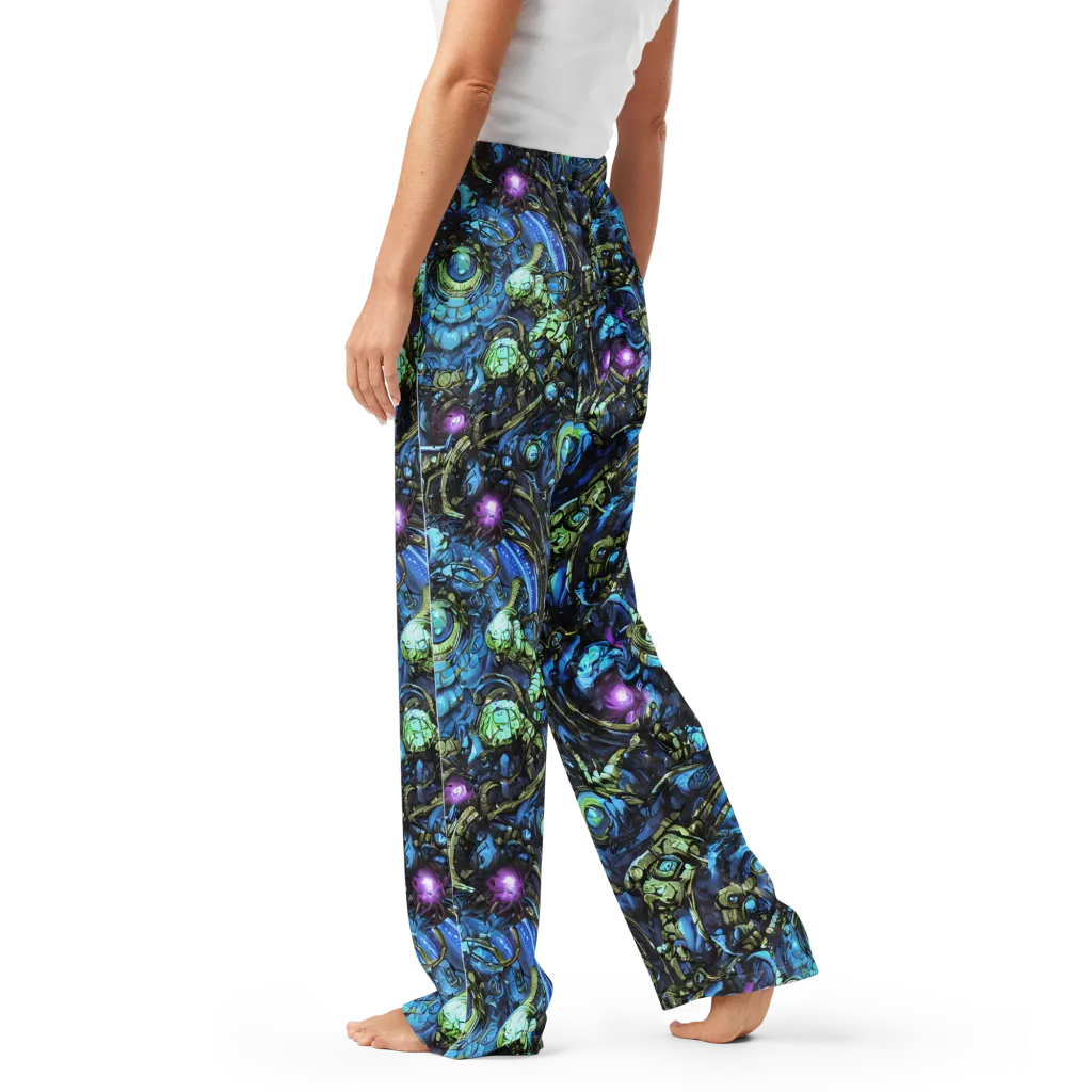 Bioluminescent Circuit on Women's Pajama Pants — Left