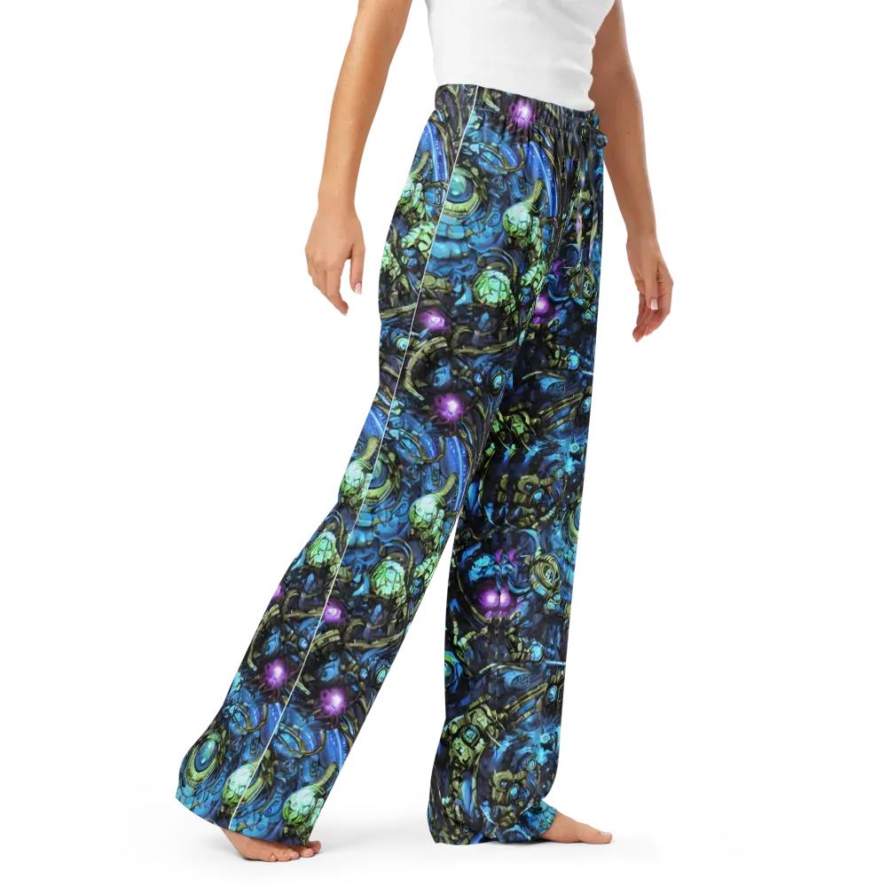 Bioluminescent Circuit on Women's Pajama Pants — Right Front