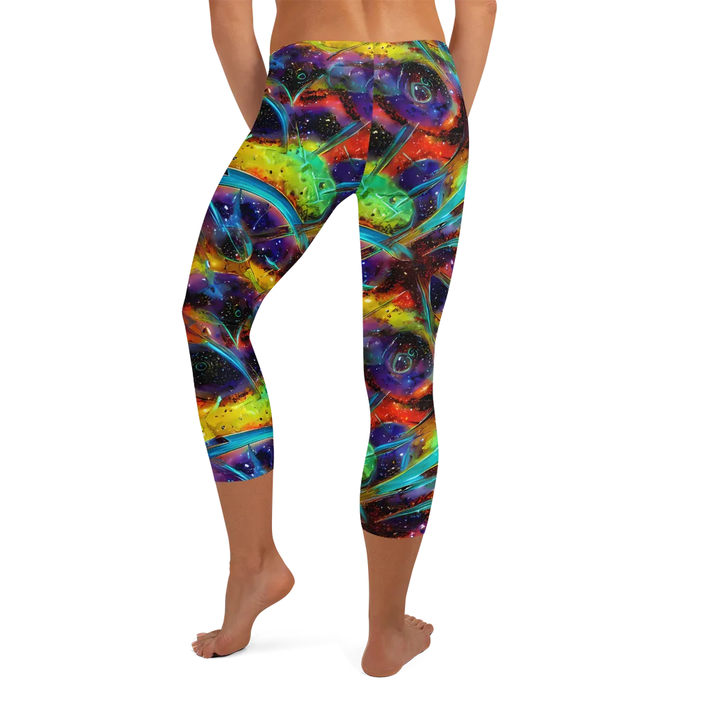 Electric Chromatica on Capri Leggings — Back