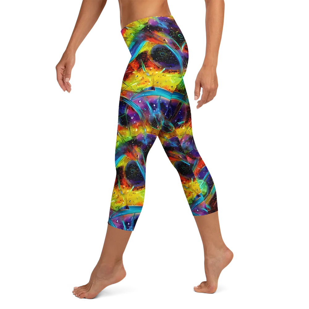 Electric Chromatica on Capri Leggings — Left