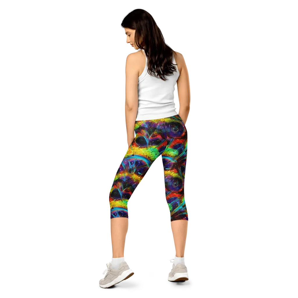 Electric Chromatica on Capri Leggings — Back