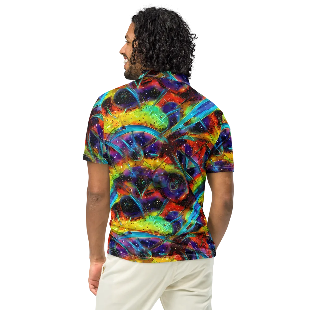 Electric Chromatica on Men's Slim Fit Polo Shirt — Back