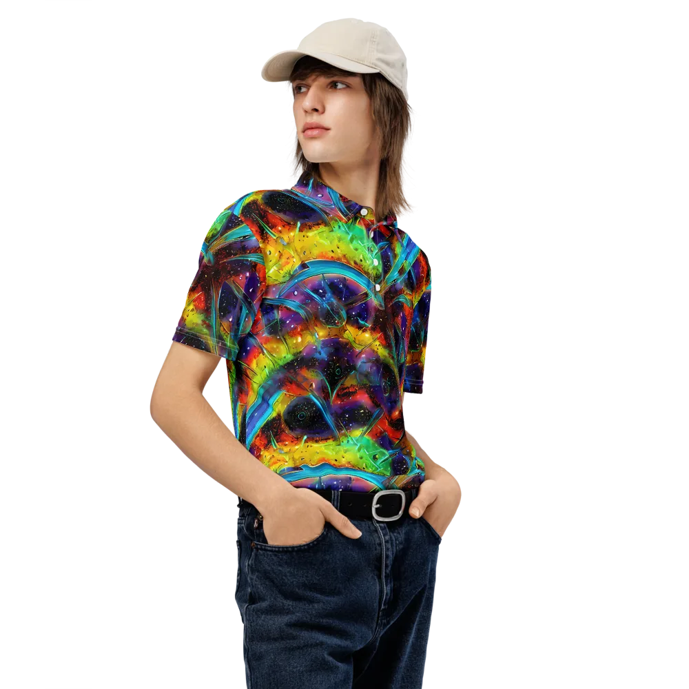 Electric Chromatica on Men's Slim Fit Polo Shirt — Right Front