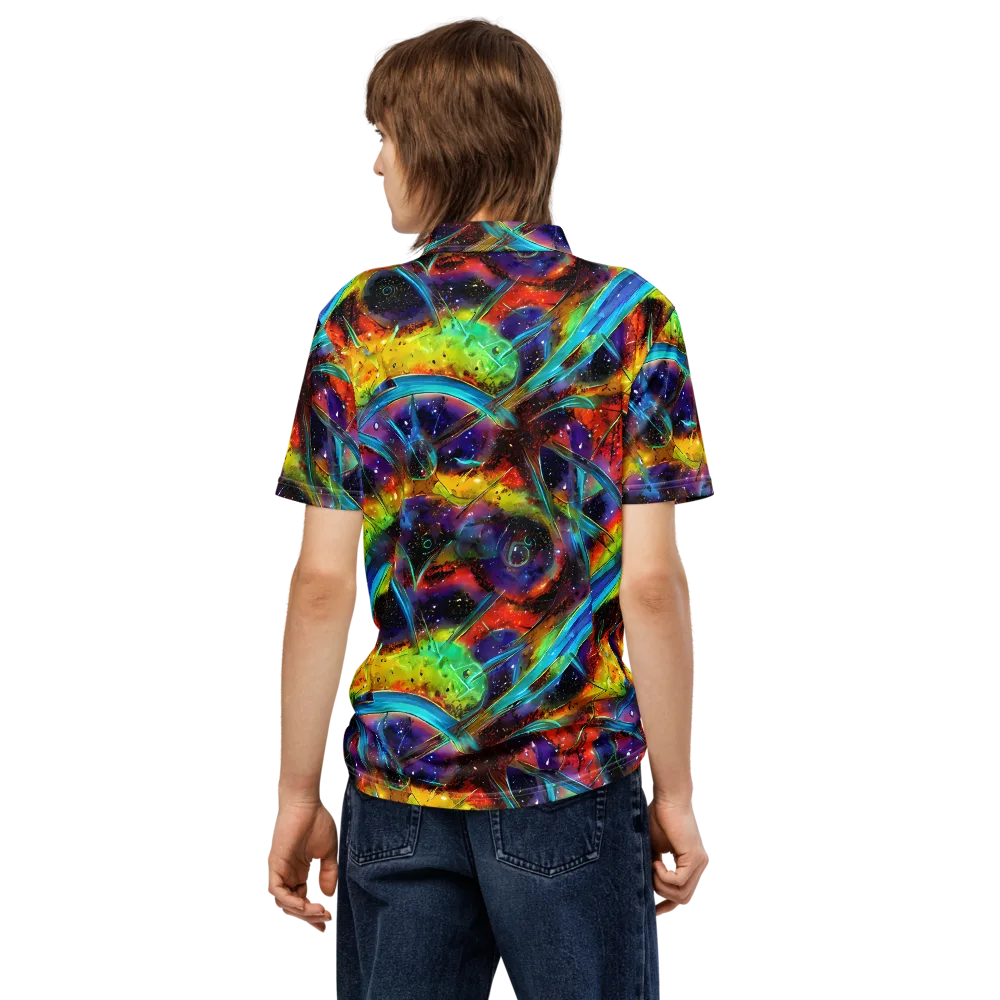 Electric Chromatica on Men's Slim Fit Polo Shirt — Back