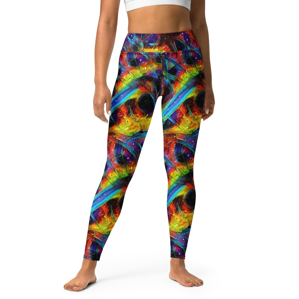 Electric Chromatica on Yoga Leggings — Front
