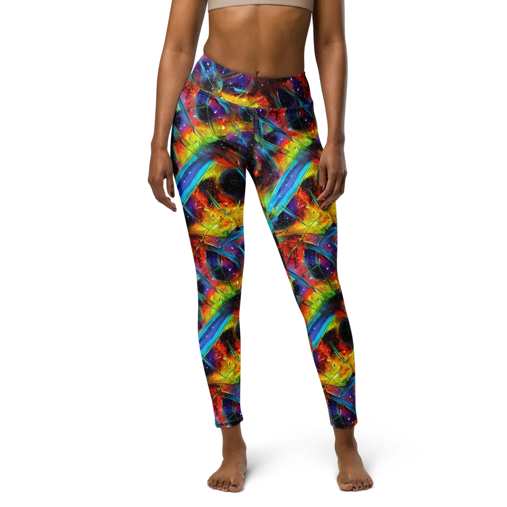 Electric Chromatica on Yoga Leggings — Front