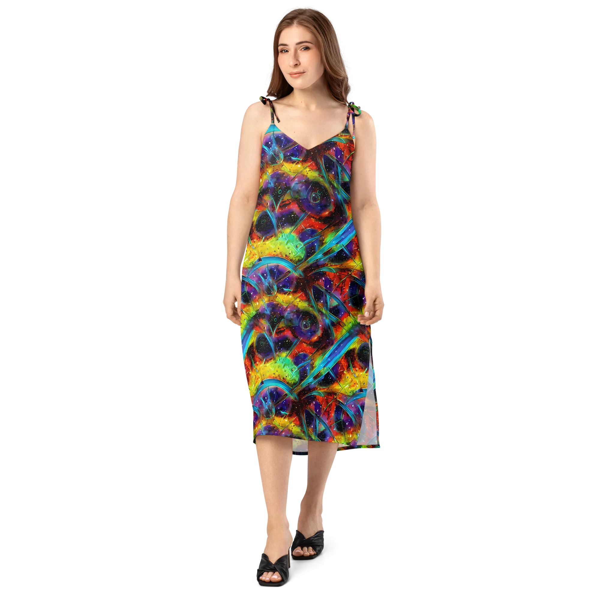 Electric Chromatica on Slip Dress — Front
