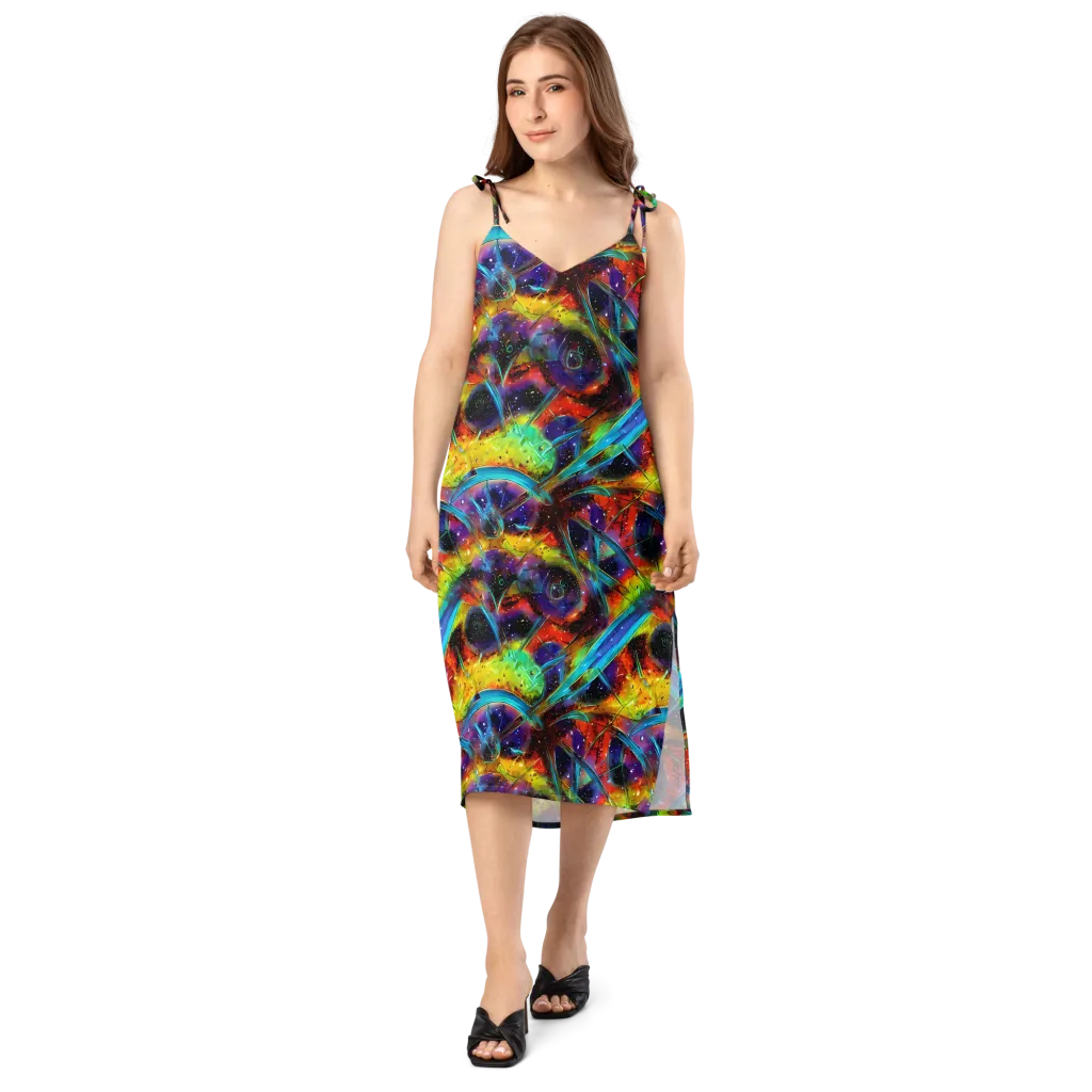 Electric Chromatica on Slip Dress — Front