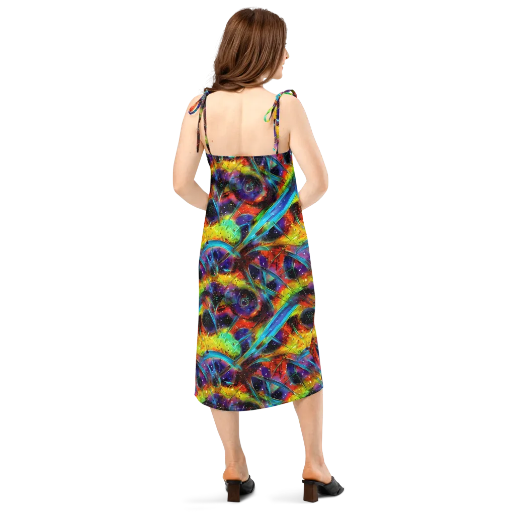 Electric Chromatica on Slip Dress — Back