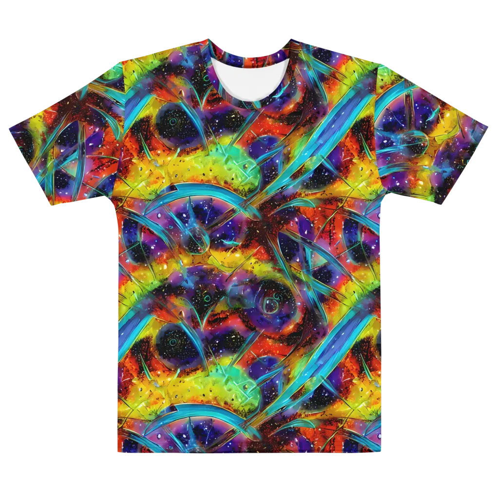 Electric Chromatica on Men's Cotton Crew Neck T-Shirt — Front