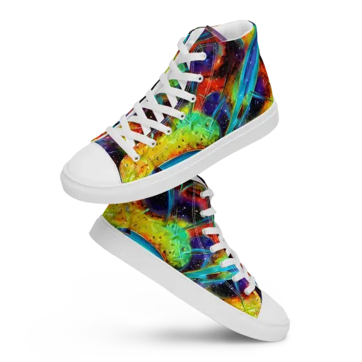 Electric Chromatica on a Men's High Top Canvas Shoes