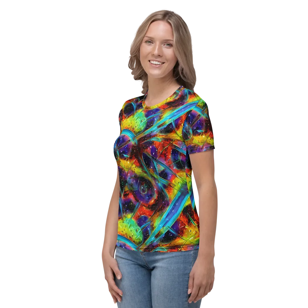 Electric Chromatica on Women's Crew Neck T-Shirt — Left