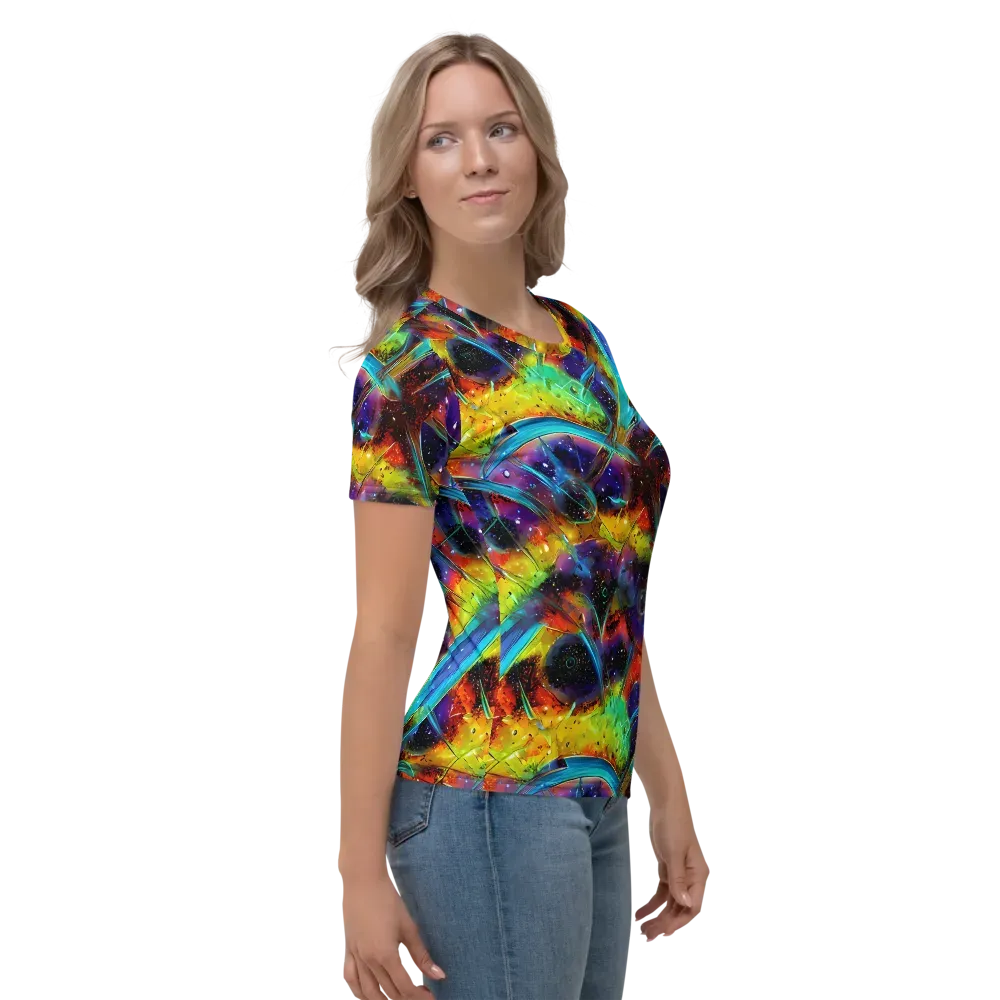 Electric Chromatica on Women's Crew Neck T-Shirt — Right