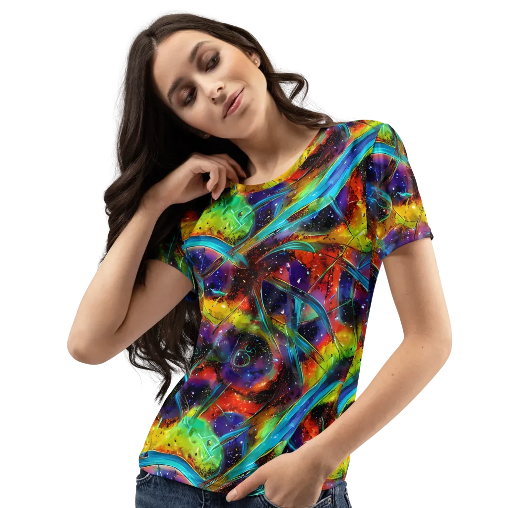 Electric Chromatica on Women's Crew Neck T-Shirt — Left Front