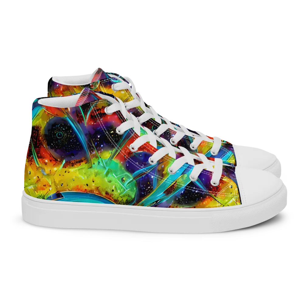Electric Chromatica on Women's High Top Canvas Shoes — Right