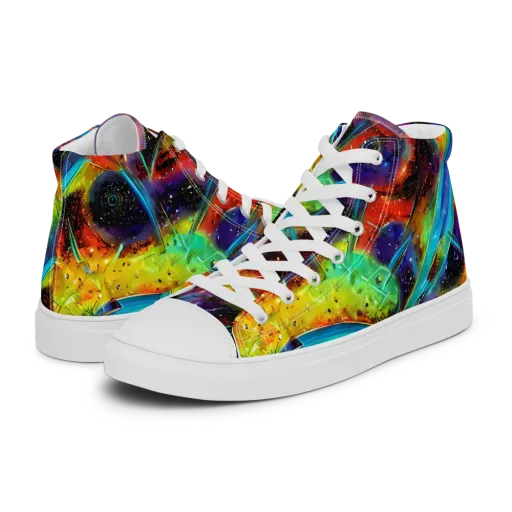Electric Chromatica on a Women's High Top Canvas Shoes