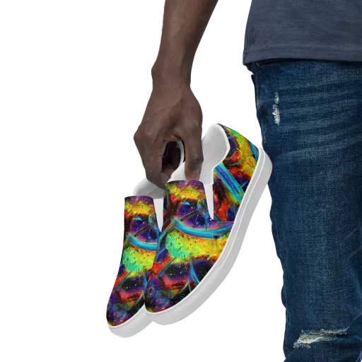 Electric Chromatica on a Men's Slip-On Canvas Shoes