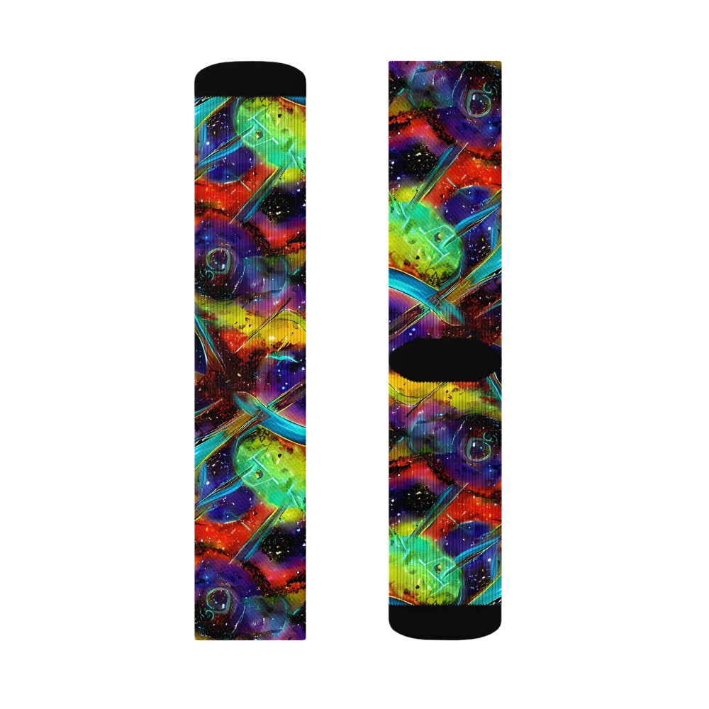 Electric Chromatica on Socks — Right Sock