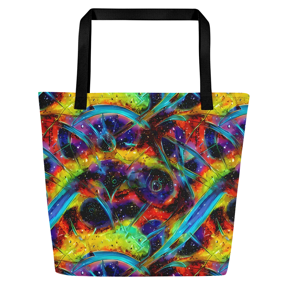 Electric Chromatica on Large Tote Bag W/ Pocket — Front