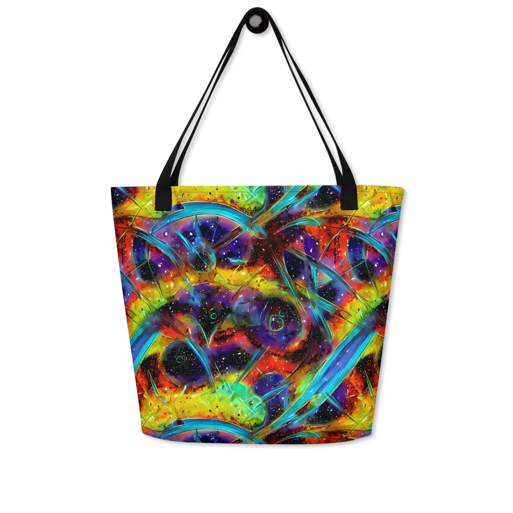 Electric Chromatica on Large Tote Bag W/ Pocket — Front