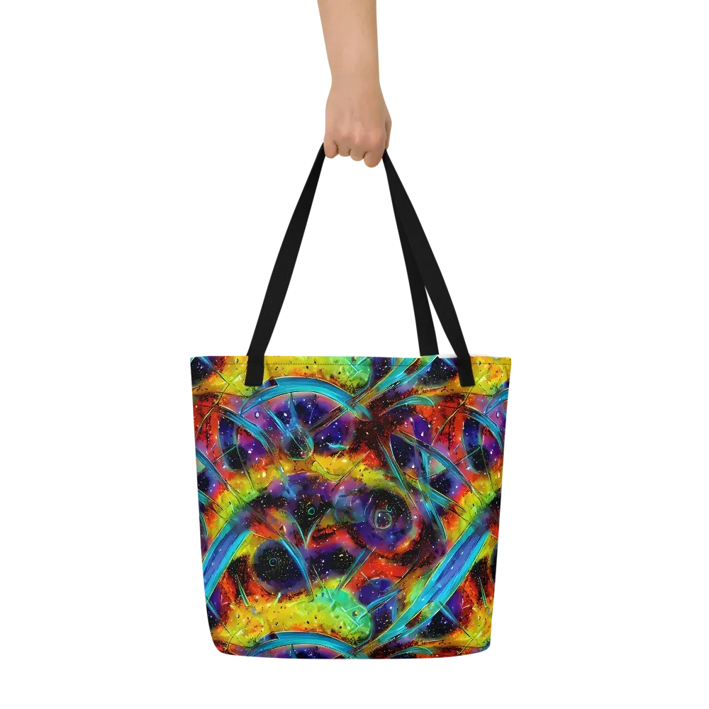 Electric Chromatica on Large Tote Bag W/ Pocket — Front