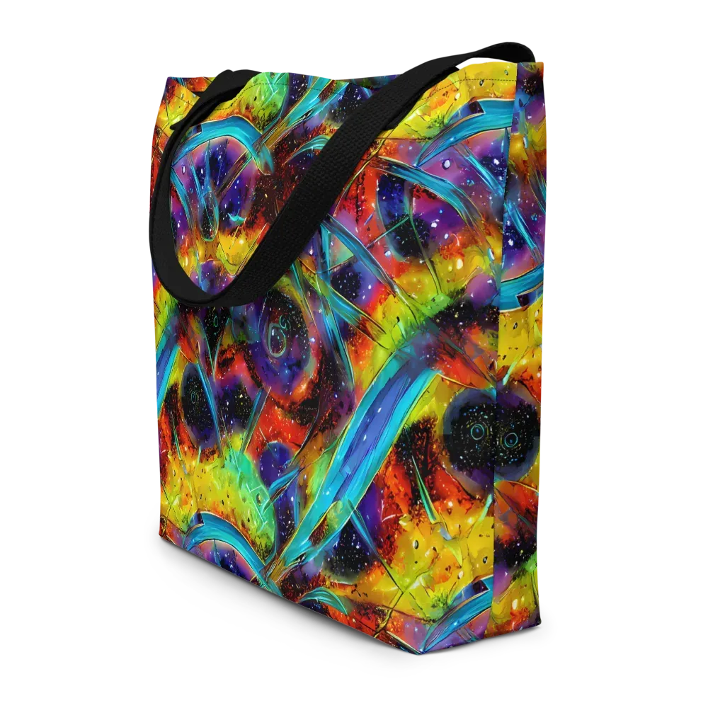 Electric Chromatica on Large Tote Bag W/ Pocket — Front