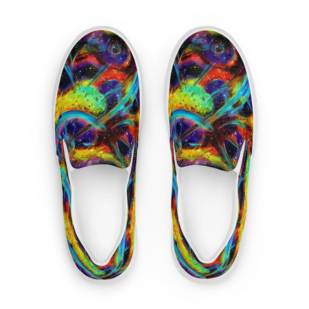 Electric Chromatica on Women's Slip-On Canvas Shoes — Front