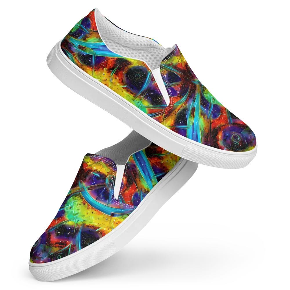Electric Chromatica on Women's Slip-On Canvas Shoes — Front