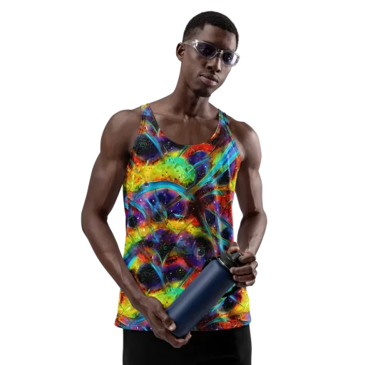 Electric Chromatica on a Men's Tank Top