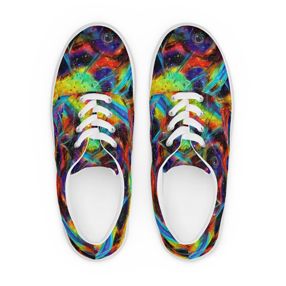 Electric Chromatica on Men's Lace-Up Canvas Shoes — Front