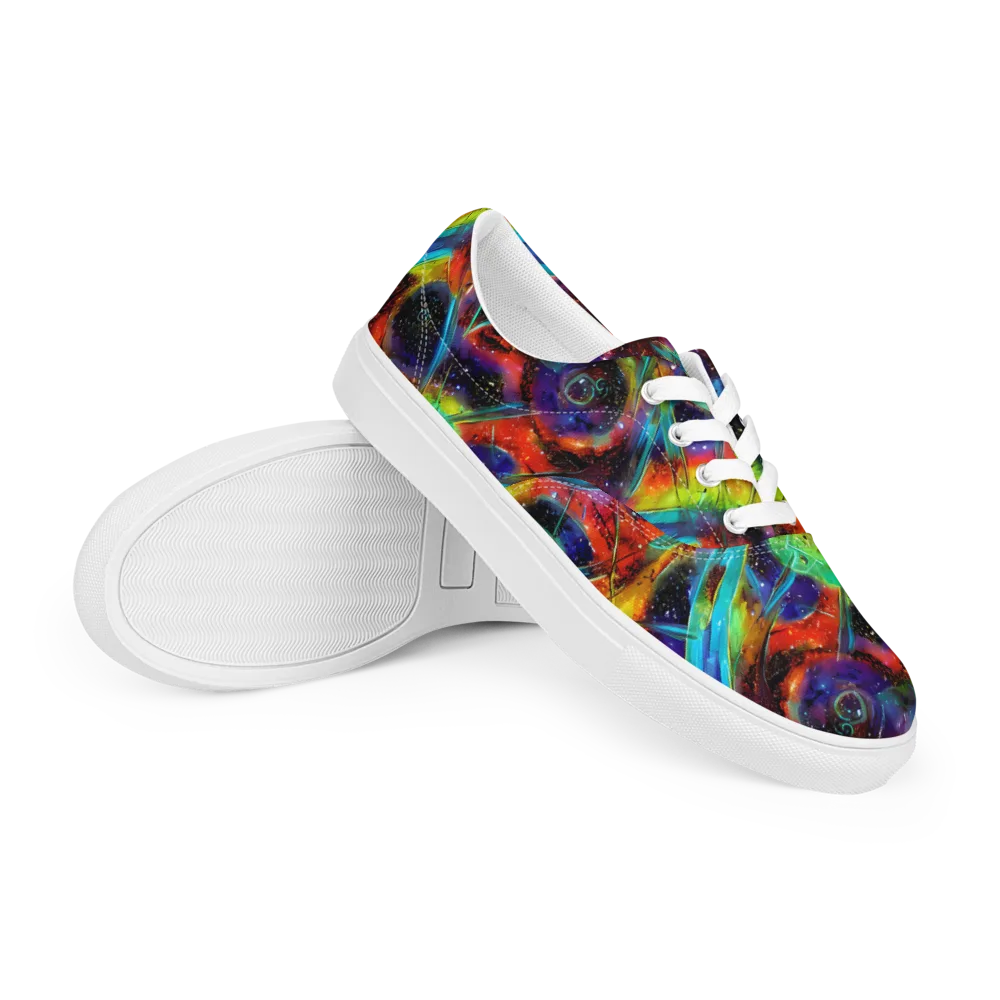 Electric Chromatica on Men's Lace-Up Canvas Shoes — Right Front