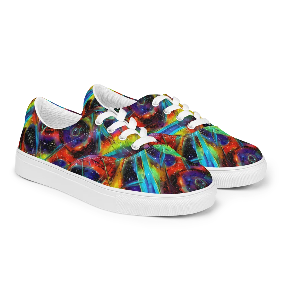 Electric Chromatica on Men's Lace-Up Canvas Shoes — Right Front