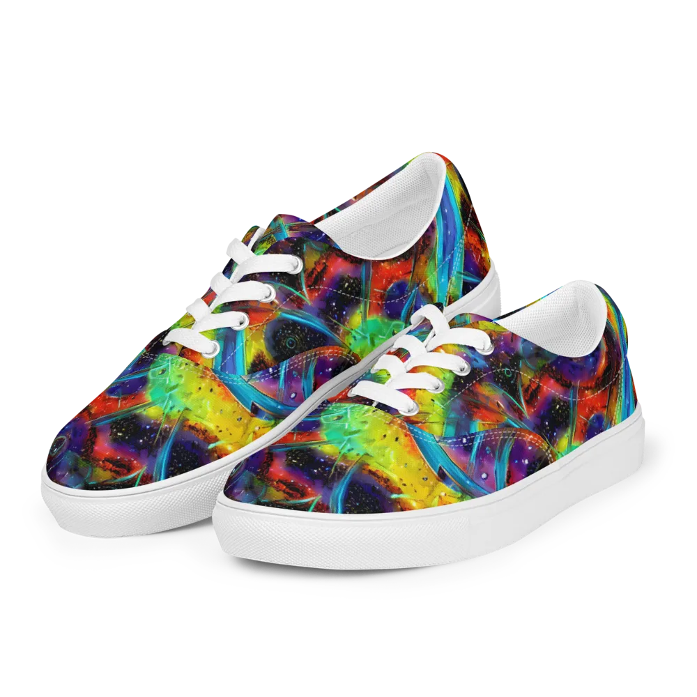 Electric Chromatica on Men's Lace-Up Canvas Shoes — Left Front