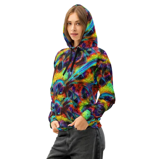 Electric Chromatica on a Cotton Hoodie
