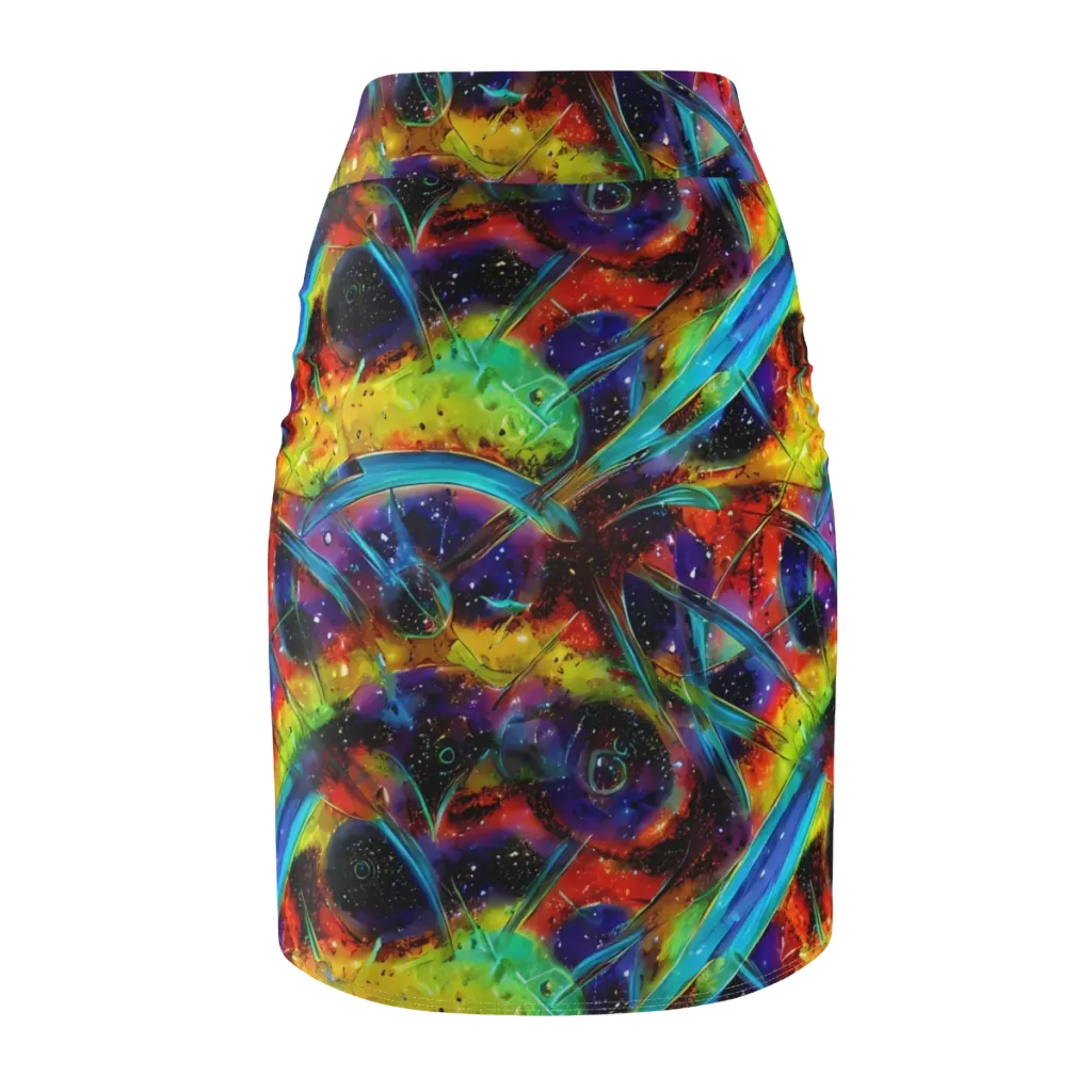 Electric Chromatica on Pencil Skirt — Back