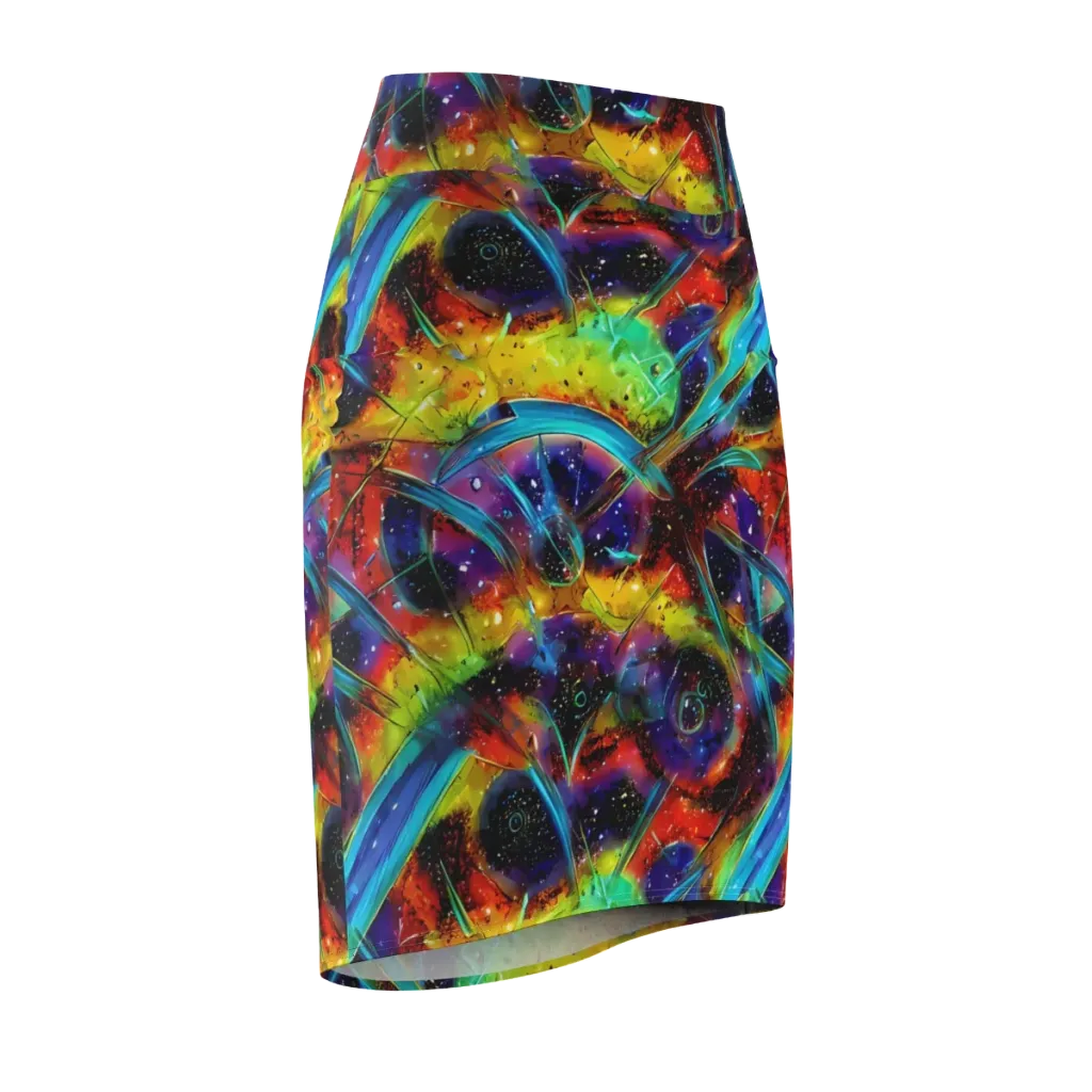 Electric Chromatica on Pencil Skirt — Front Side