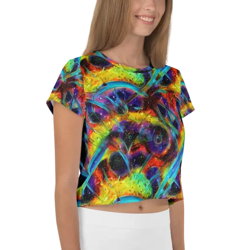 Electric Chromatica on a Crop Tee