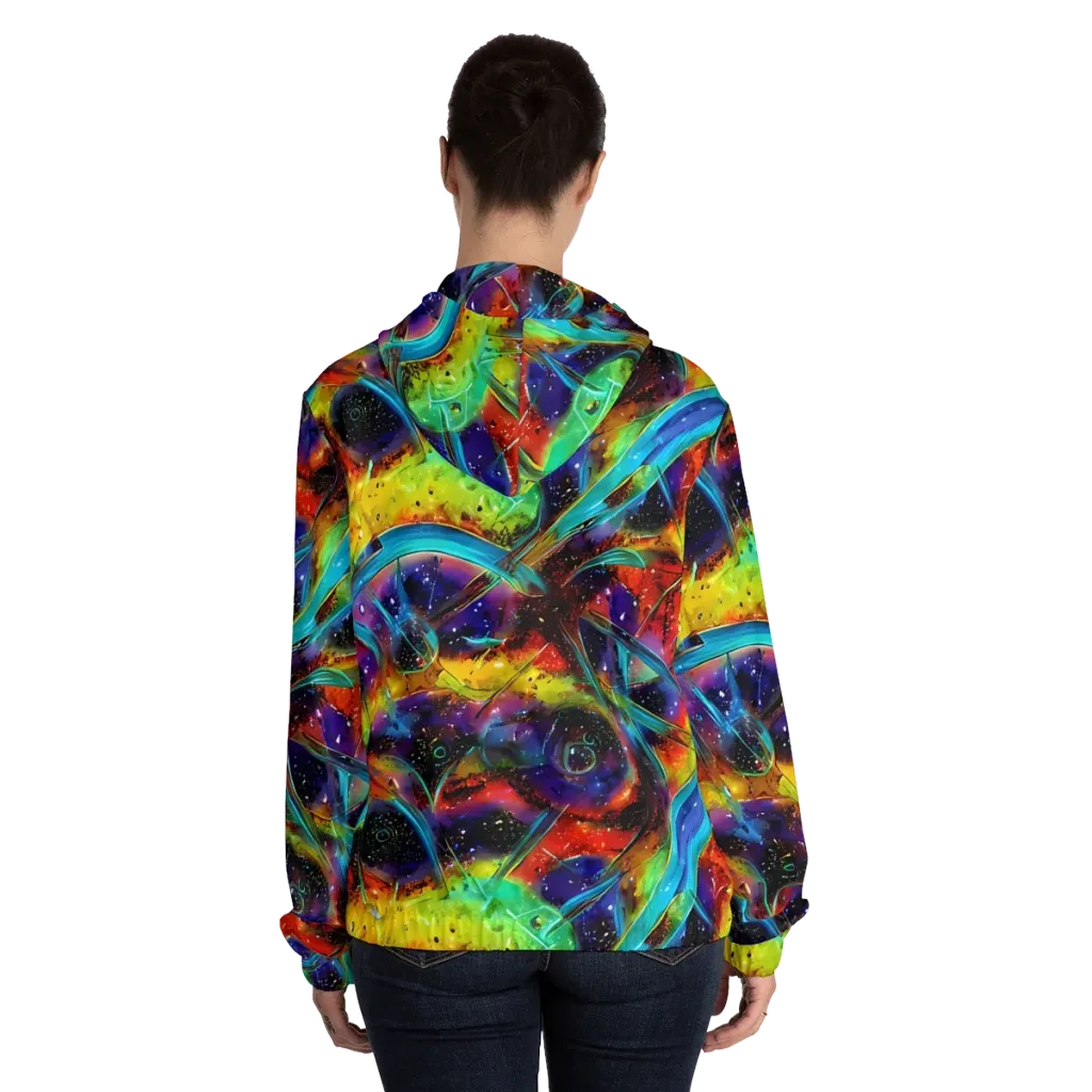 Electric Chromatica on Women's Full-Zip Hoodie — Back On Person