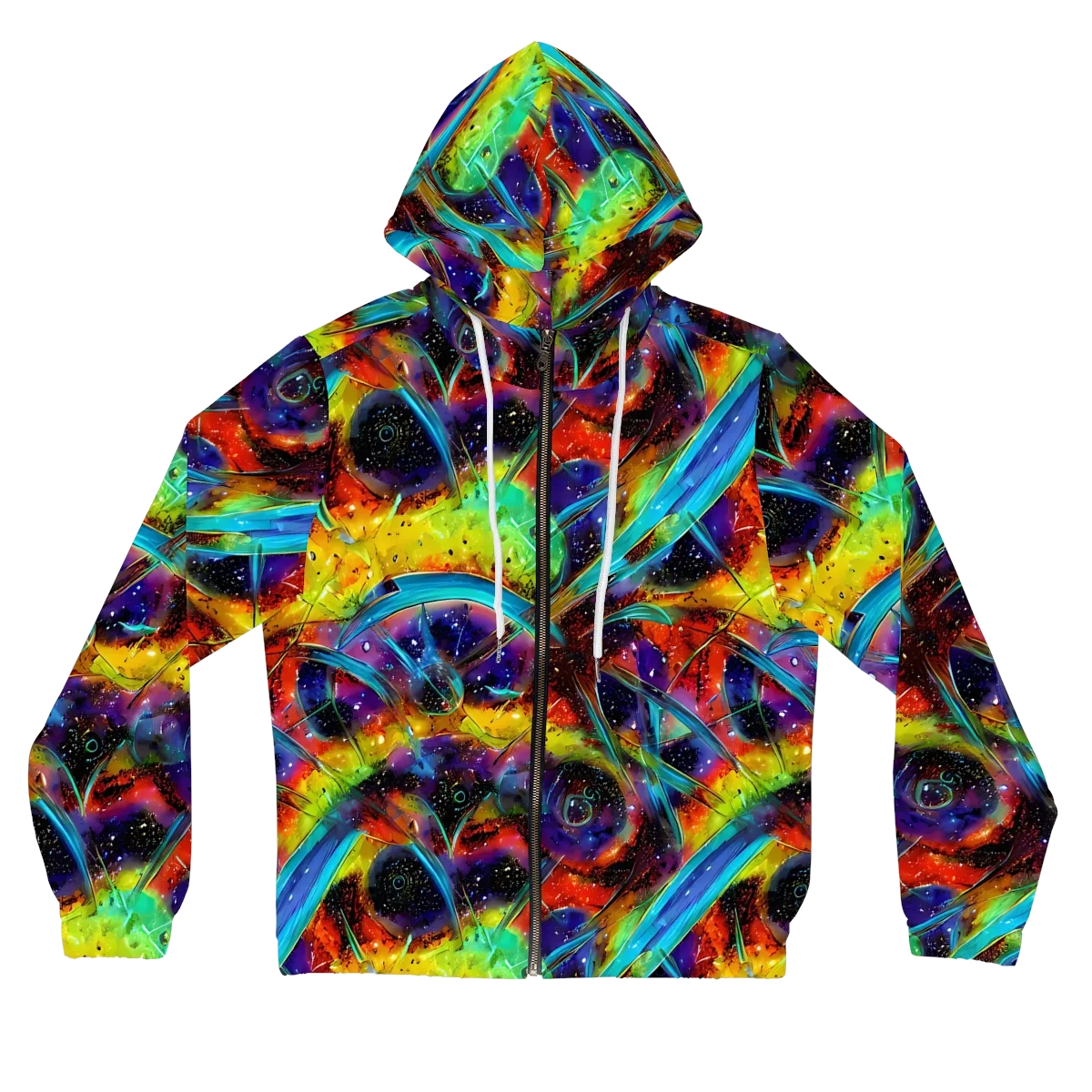 Electric Chromatica on Women's Full-Zip Hoodie — Front
