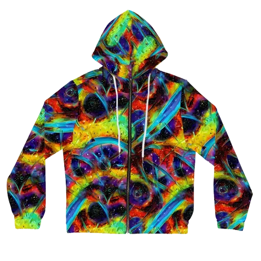 Electric Chromatica on a Women's Full-Zip Hoodie